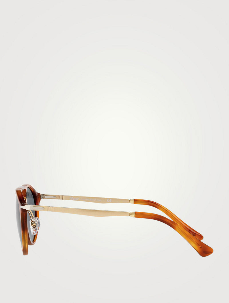 Persol - Lunettes de soleil rondes PO3264S - Brun clair, bleu