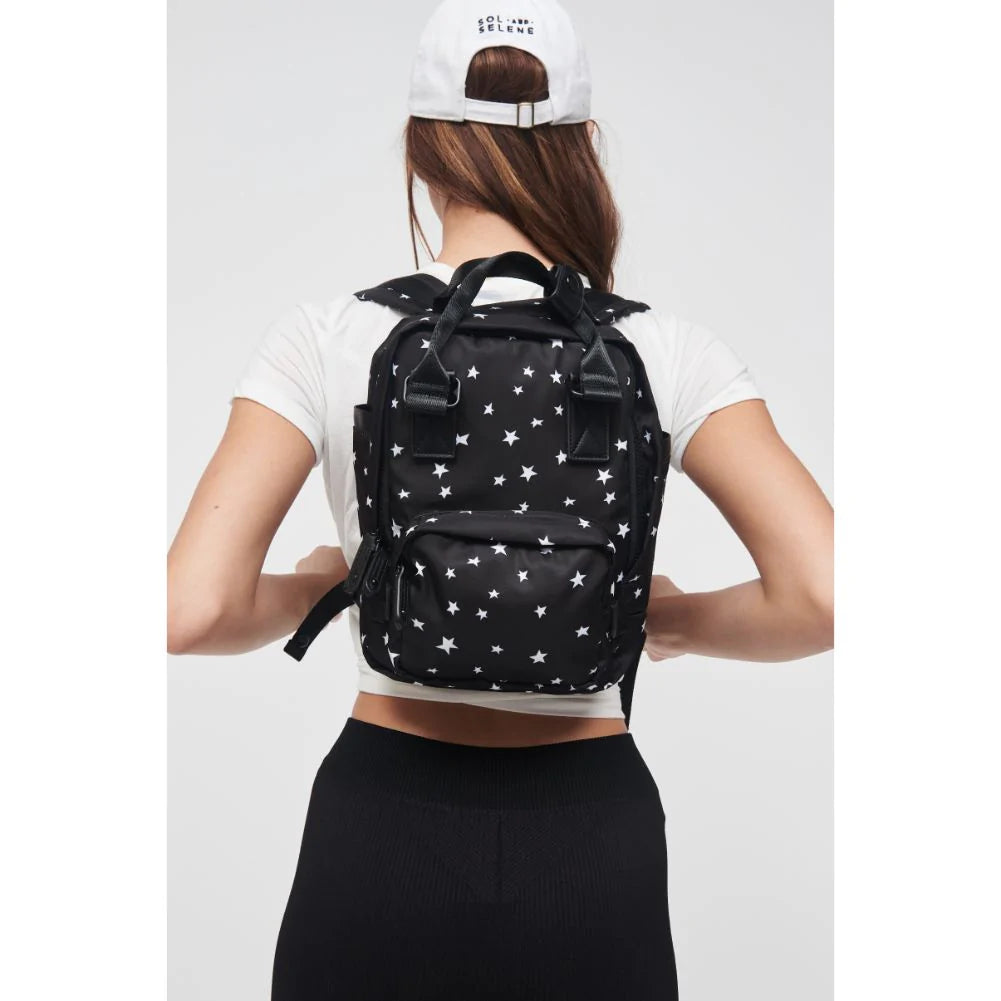 Sol & Selene - "Iconic" small backpack - Black and Starry White