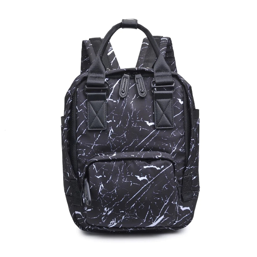 Sol & Selene - "Iconic" small backpack - Marbled Black and White