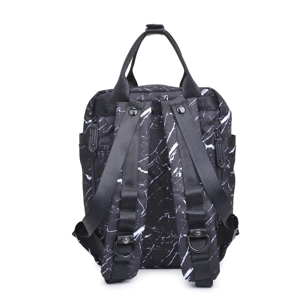 Sol & Selene - "Iconic" small backpack - Marbled Black and White