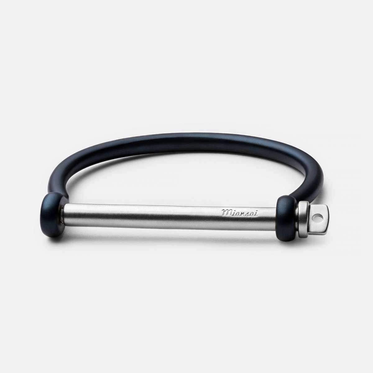 MIANSAI SCREW CUFF, NAVY /STERLING BAR