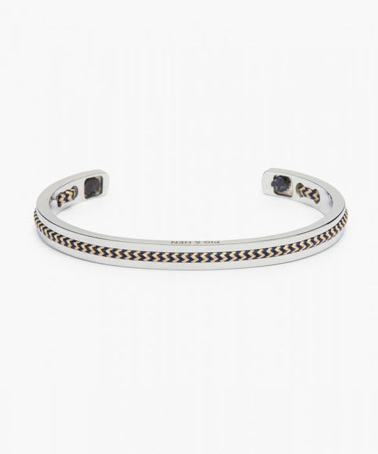 Bracelet "Navarch 6mm" MARINE - SABLE | ARGENT