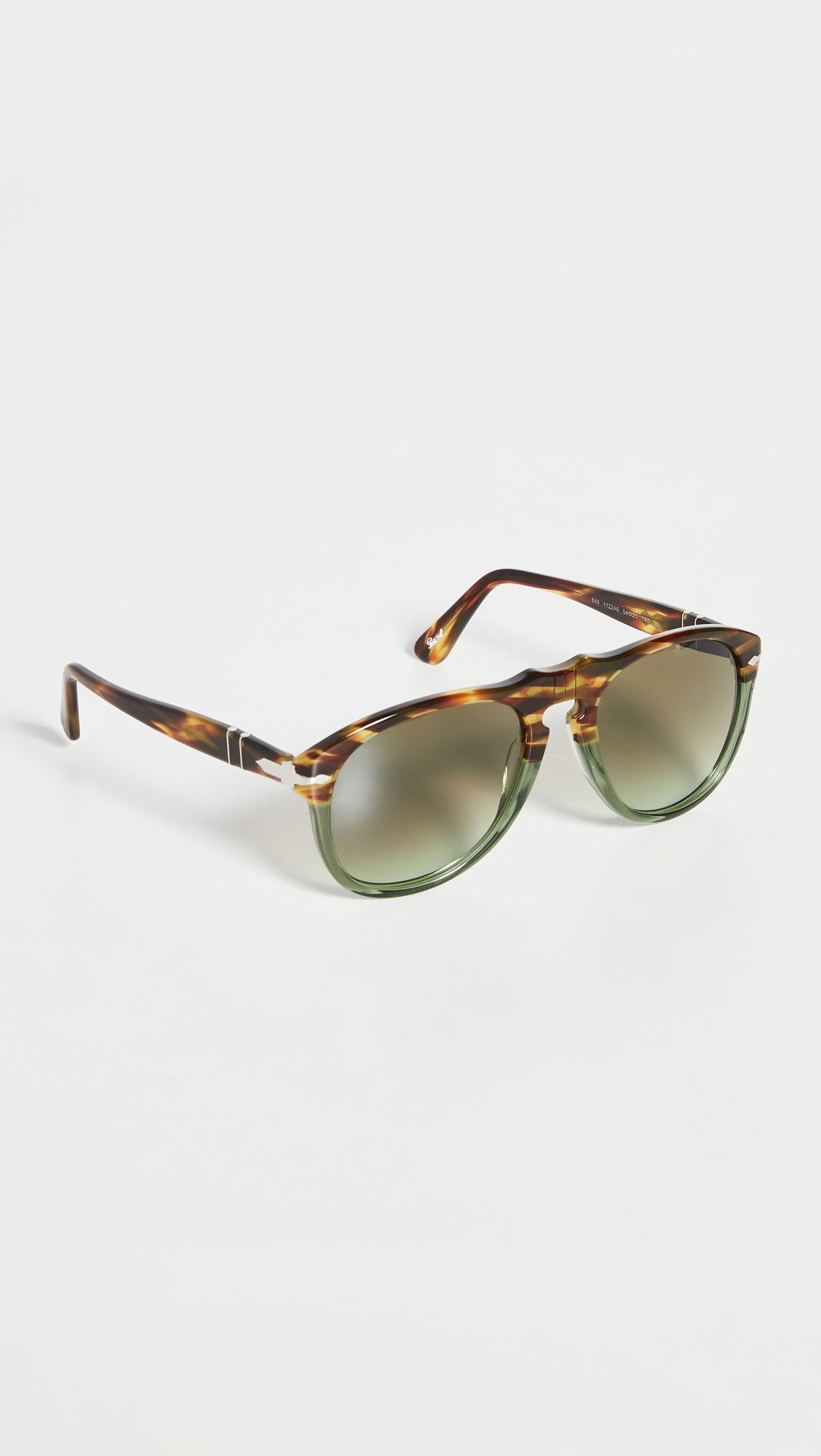 Persol - Lunettes de soleil aviateur 649 - Brun écaille vert transparent / vert dégradé