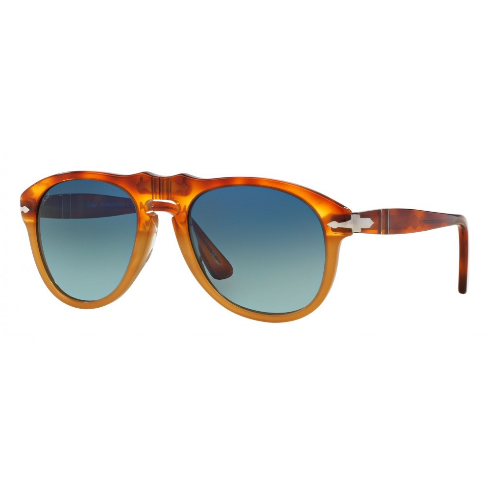 Persol - Lunettes de soleil aviateur 649 - Résine et sel / Gradient bleu
