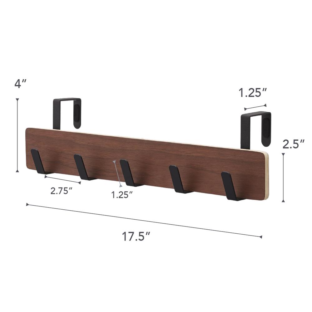 Yamazaki | Support à 5 crochets au-dessus de la porte - Bois