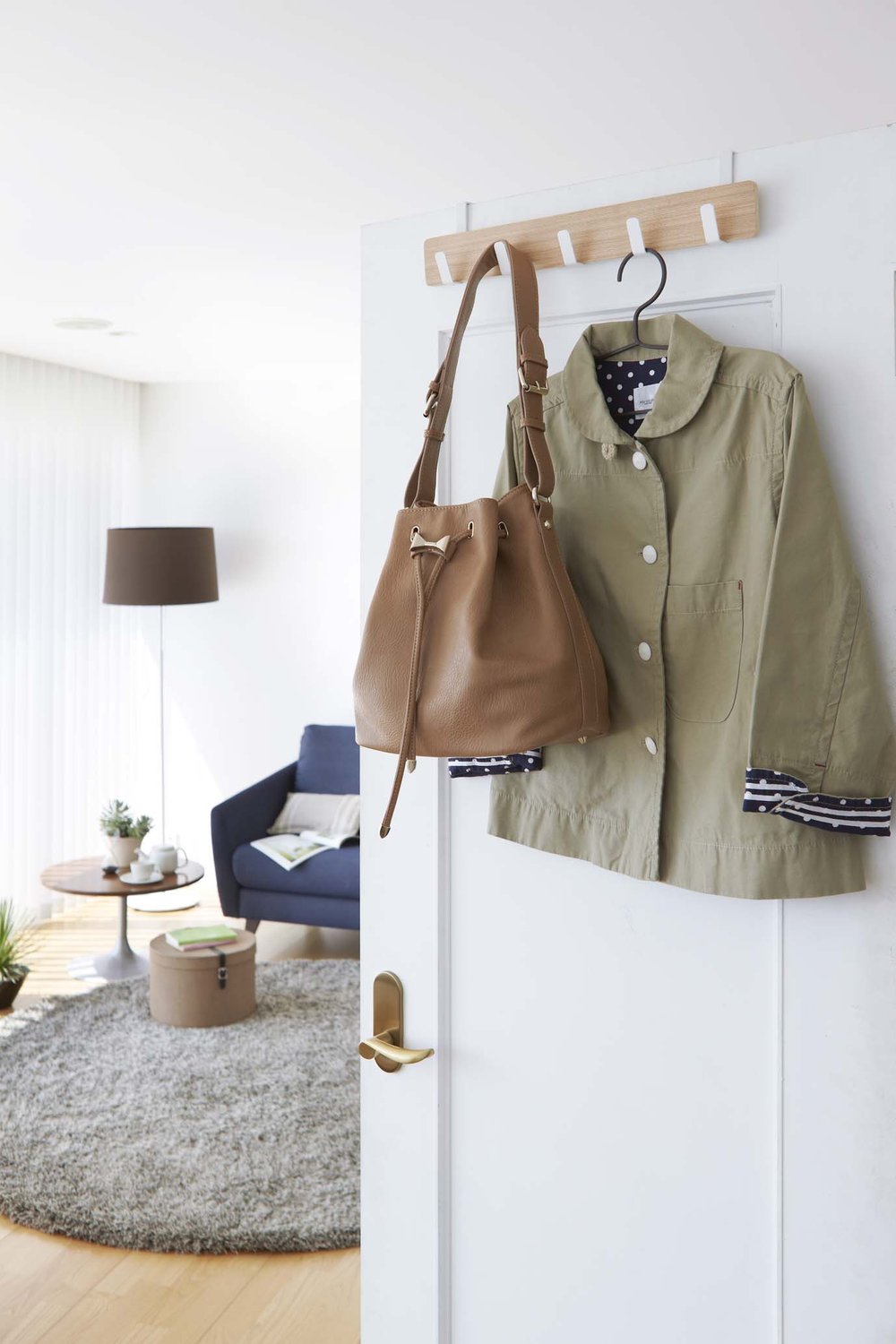 Yamazaki | Support à 5 crochets au-dessus de la porte - Bois