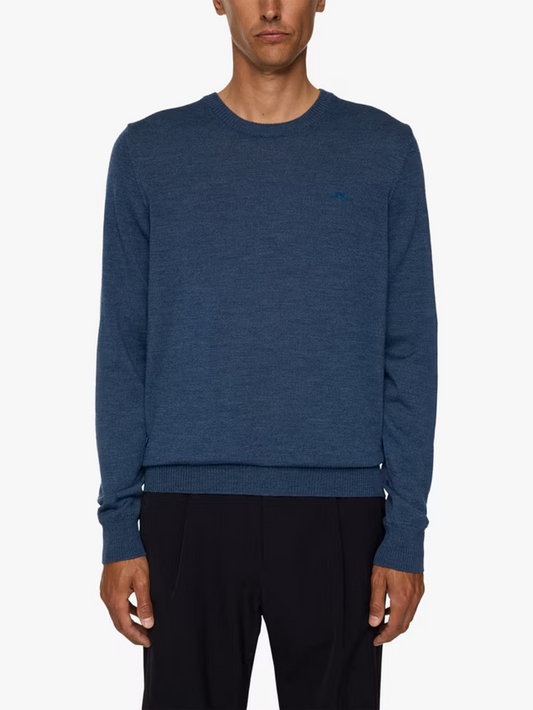J.LINDEBERG | Pull "Keane" Merino à col rond - Indigo