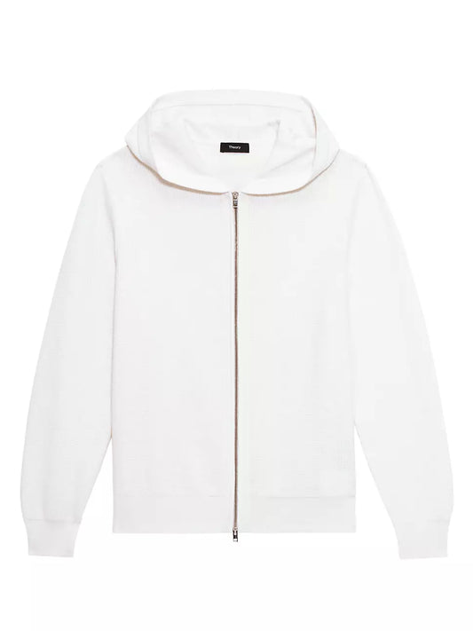 Theory - pull en coton avec fermeture éclair "Myhlo" - Blanc cassé