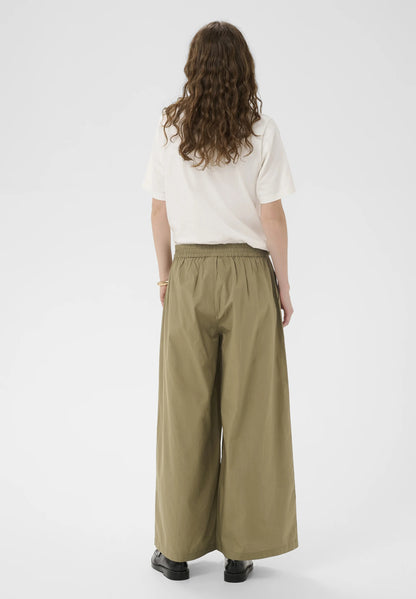 CULTURE | Pantalon taille haute et coupe large ''Jila'' - Vert