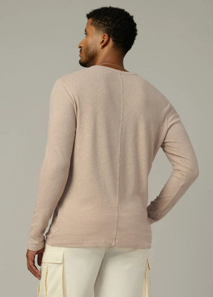 JOE's | Haut Henley à manches longues en lin et coton  - Taupe