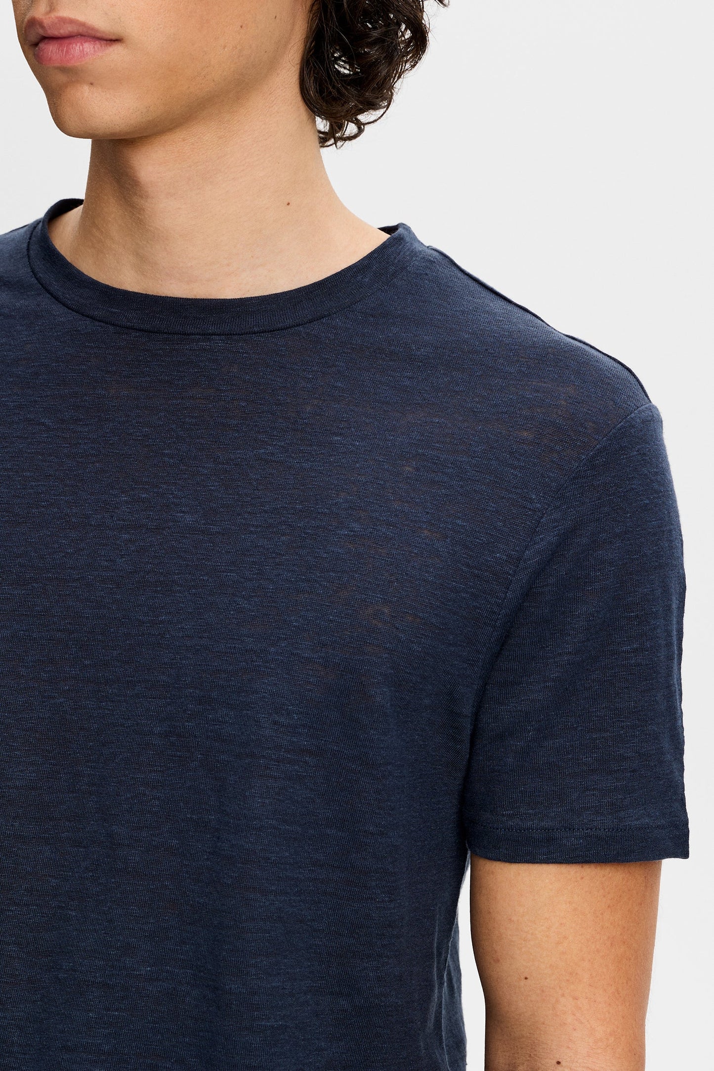 J.Lindeberg | T-shirt en lin ''Coma'' - Bleu Marin