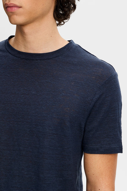 J.Lindeberg | T-shirt en lin ''Coma'' - Bleu Marin