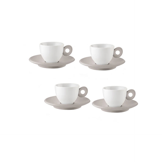 SET DE 4 TASSES À EXPRESSO AVEC SOUS-TASSES "EVERYDAY" - Taupe