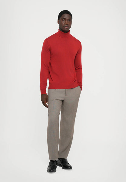 J.LINDEBERG | Pull "Kaden" Merino Col roulé - Rouge Bossa Nova