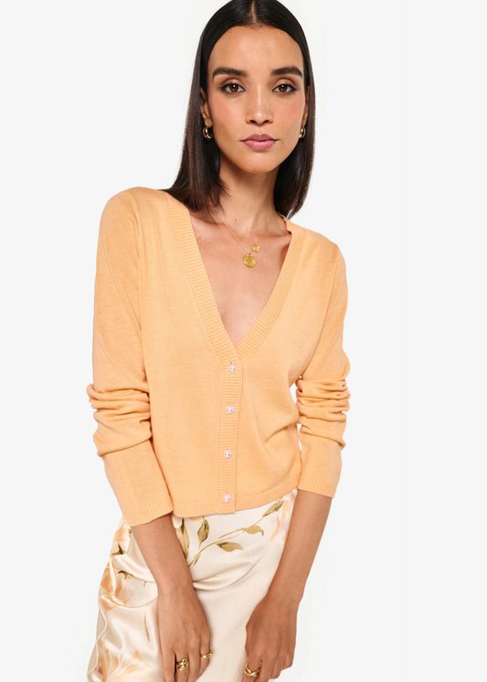 CAMI NYC | Le cardigan léger en laine ''Asti'' - Cantaloupe