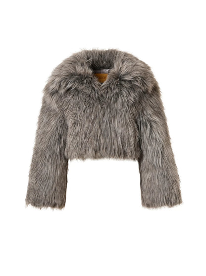 JAKKE | Veste en fausse fourrure 'Spun' | Gris Argent