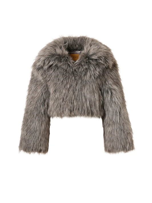 JAKKE | Veste en fausse fourrure 'Spun' | Gris Argent