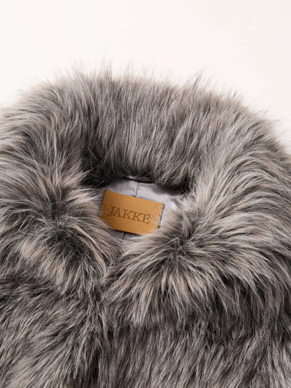 JAKKE | Veste en fausse fourrure 'Spun' | Gris Argent