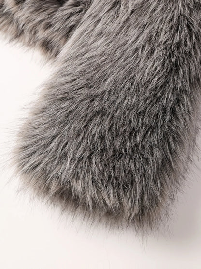 JAKKE | Veste en fausse fourrure 'Spun' | Gris Argent