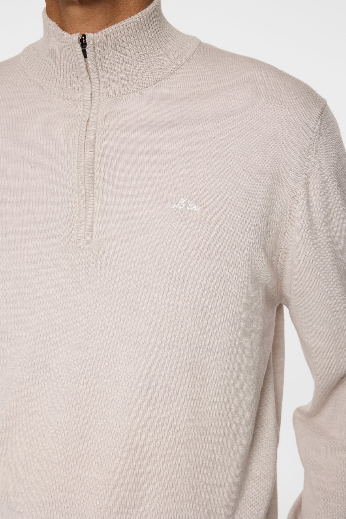 J.LINDEBERG | Pull "Kiyan" Merino Quarter Zip - Beige