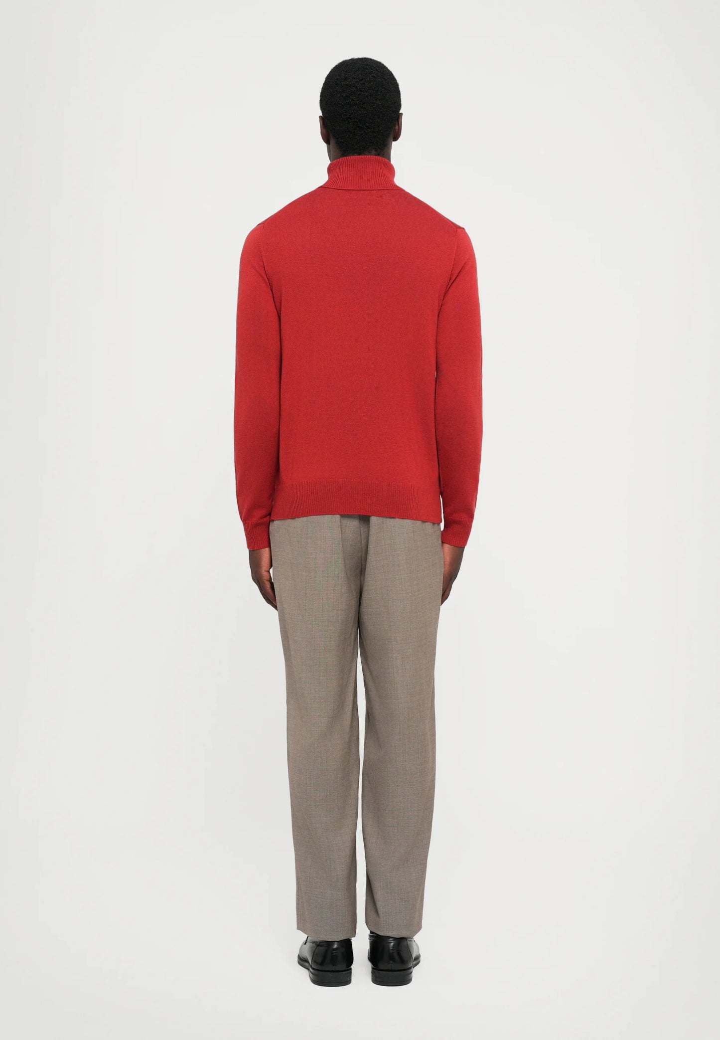 J.LINDEBERG | Pull "Kaden" Merino Col roulé - Rouge Bossa Nova