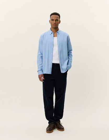 Les Deux | Chemise en coton brossé "Desert" - Bleu ciel