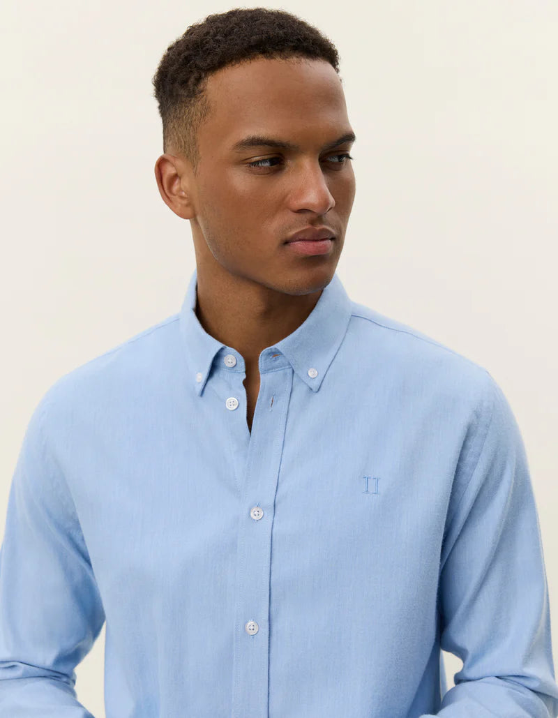 Les Deux | Chemise en coton brossé "Desert" - Bleu ciel