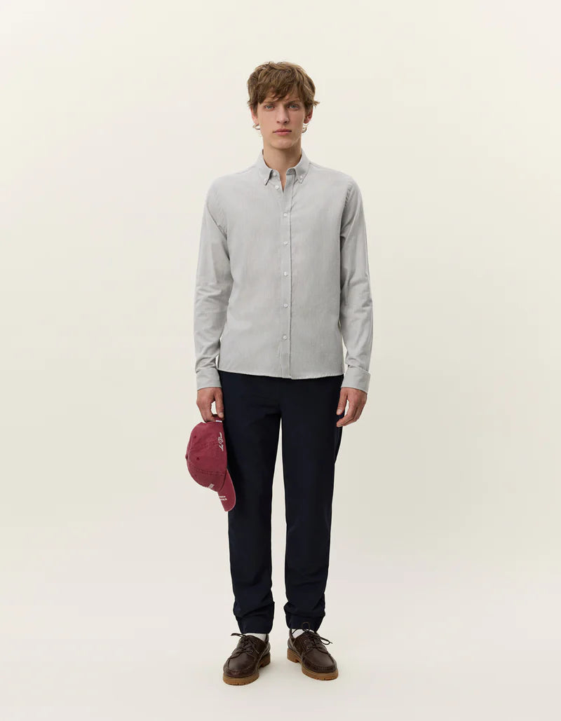 Les Deux | Chemise en coton brossé "Desert" - Gris