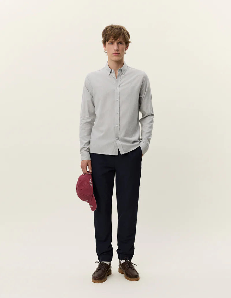 Les Deux | Chemise en coton brossé "Desert" - Gris