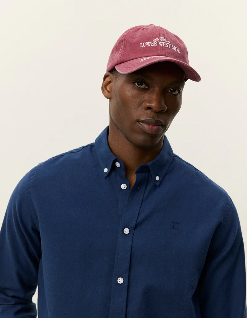 Les Deux | Chemise en coton brossé "Desert" - Bleu marine