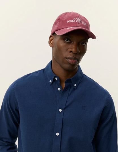 Les Deux | Chemise en coton brossé "Desert" - Bleu marine