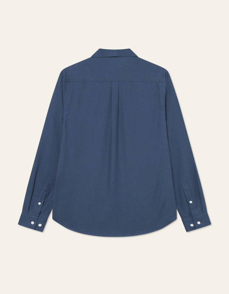 Les Deux | Chemise en coton brossé "Desert" - Bleu marine