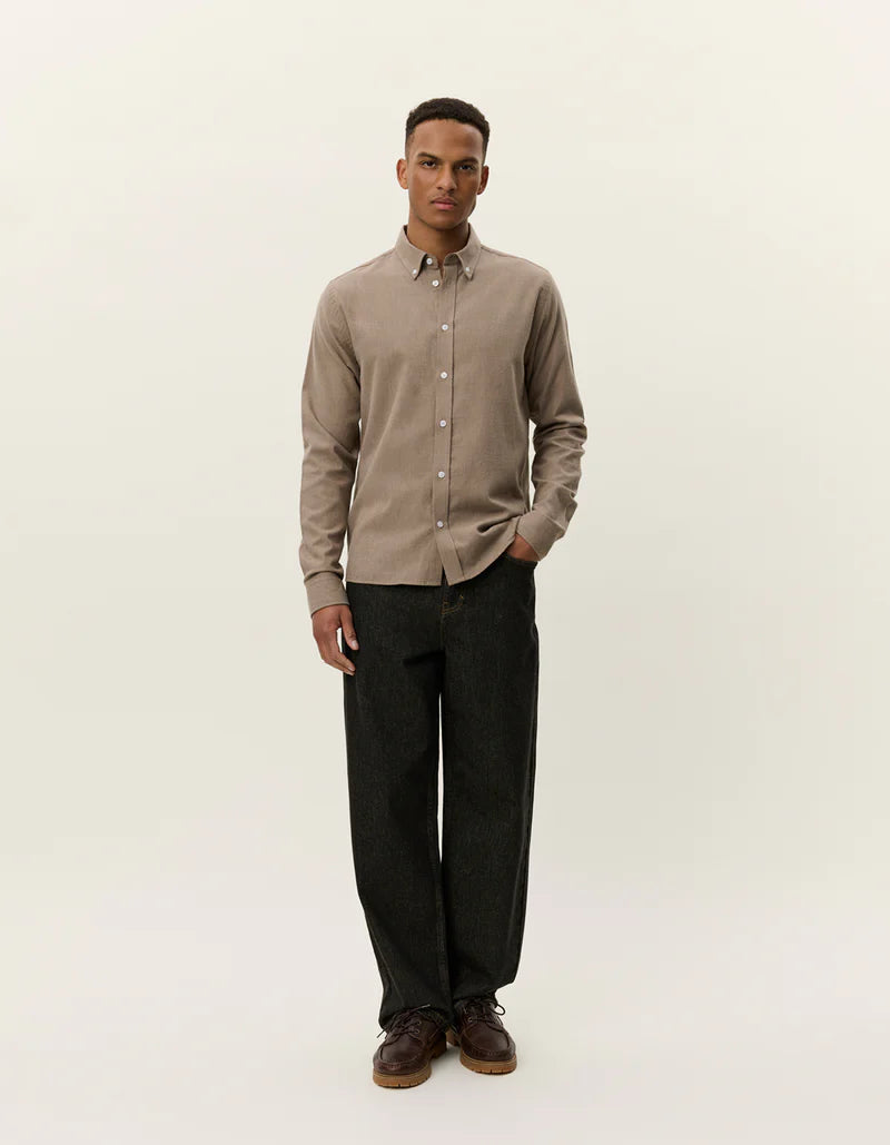 Les Deux | Chemise en coton brossé "Desert" - Taupe