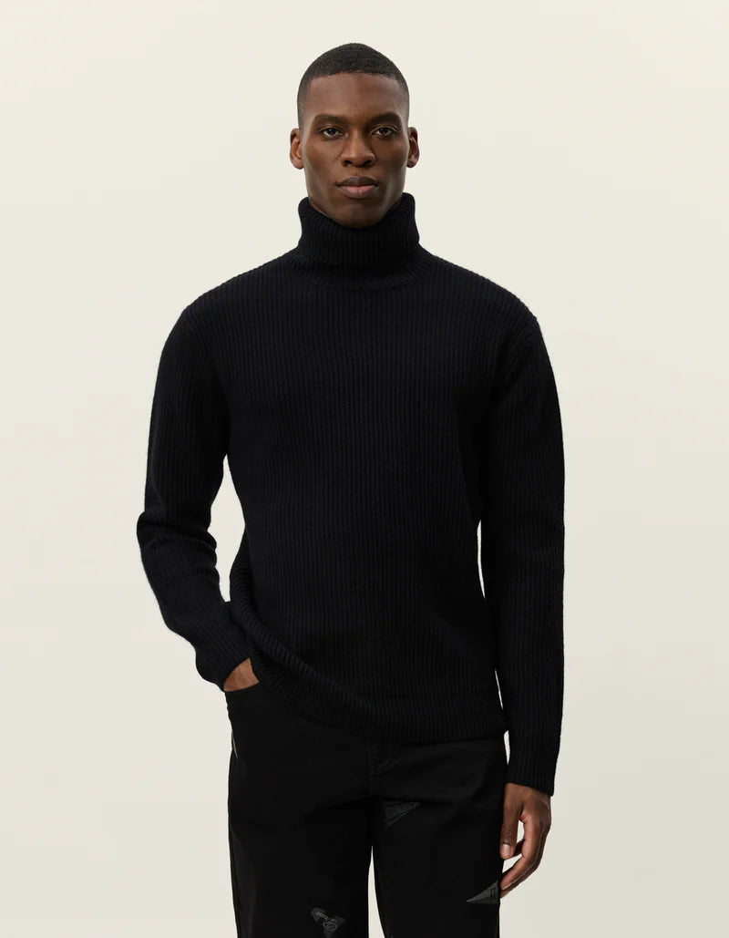 Les Deux | Pull en laine à col roulé "Eddie" - Noir