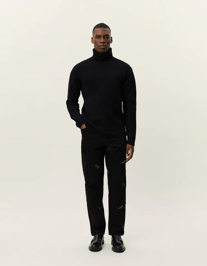 Les Deux | Pull en laine à col roulé "Eddie" - Noir