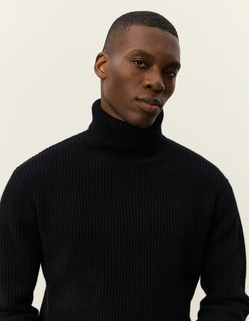 Les Deux | Pull en laine à col roulé "Eddie" - Noir