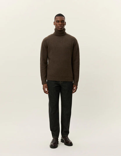 Les Deux | Pull en laine à col roulé "Eddie" - Brun