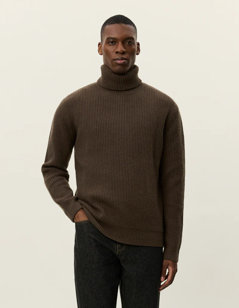 Les Deux | Pull en laine à col roulé "Eddie" - Brun