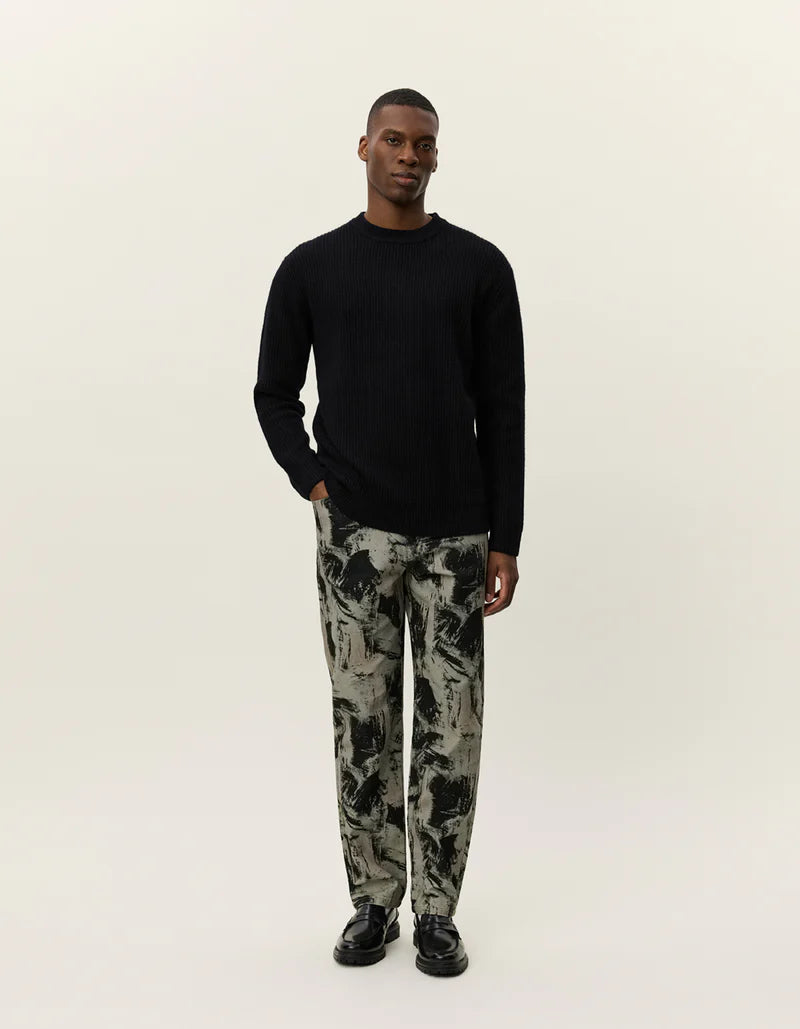 Les Deux | Pull en laine à col rond "Eddie" - Noir