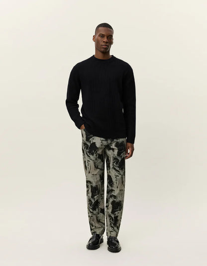 Les Deux | Pull en laine à col rond "Eddie" - Noir