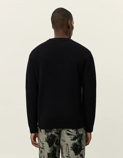 Les Deux | Pull en laine à col rond "Eddie" - Noir