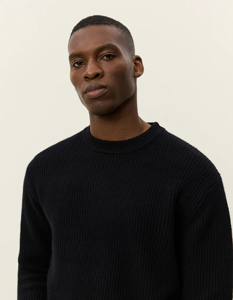 Les Deux | Pull en laine à col rond "Eddie" - Noir