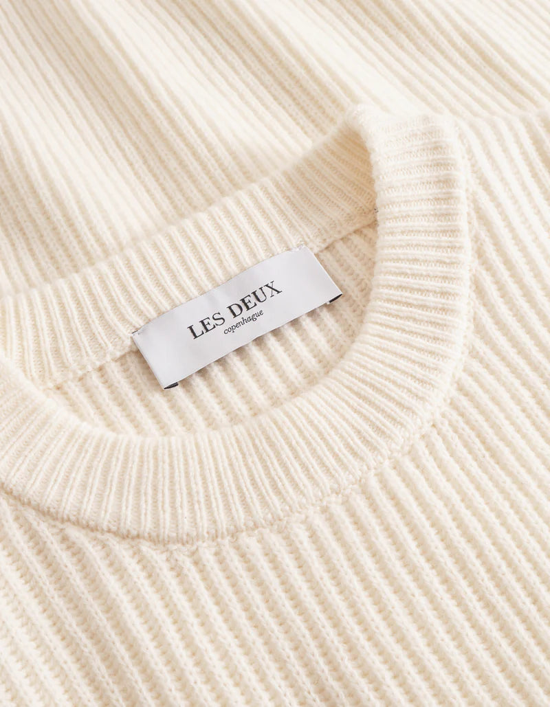 Les Deux | Pull en laine à col rond "Eddie" - Ivoire