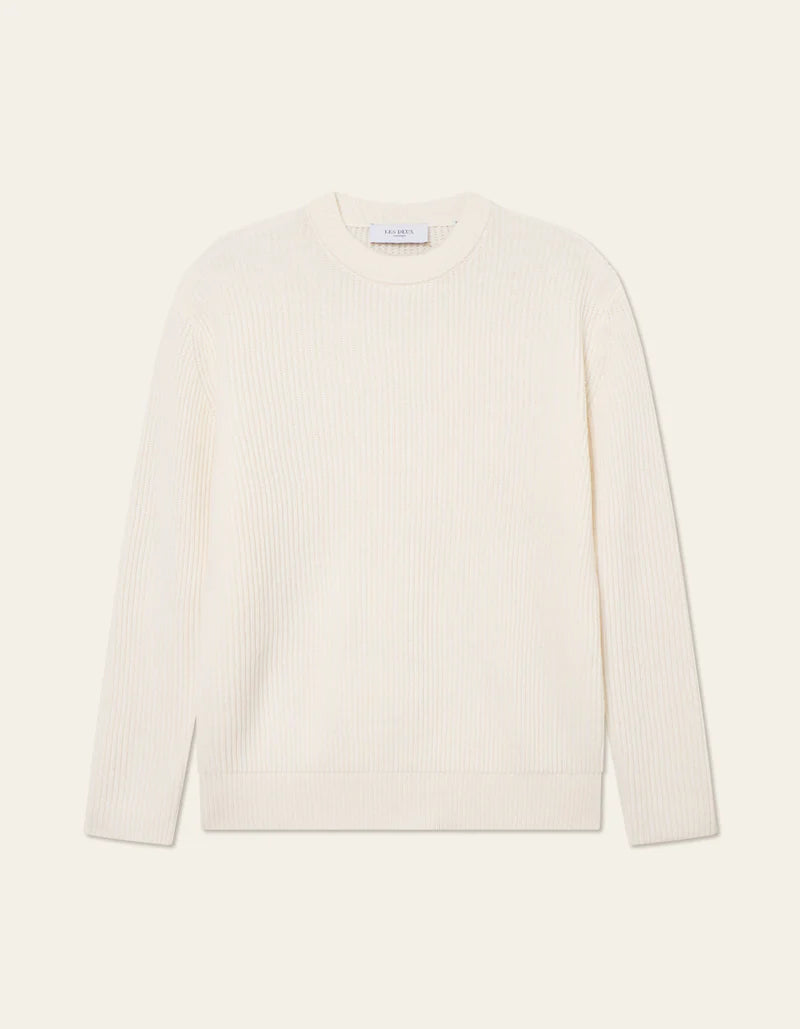 Les Deux | Pull en laine à col rond "Eddie" - Ivoire