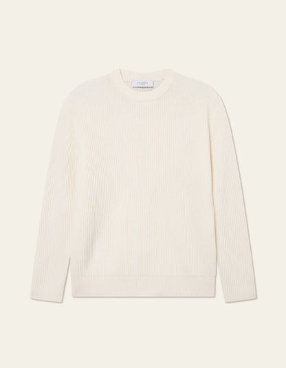 Les Deux | Pull en laine à col rond "Eddie" - Ivoire