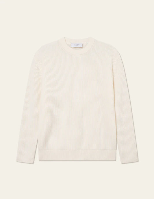 Les Deux | Pull en laine à col rond "Eddie" - Ivoire