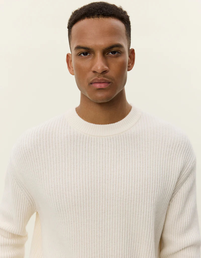 Les Deux | Pull en laine à col rond "Eddie" - Ivoire