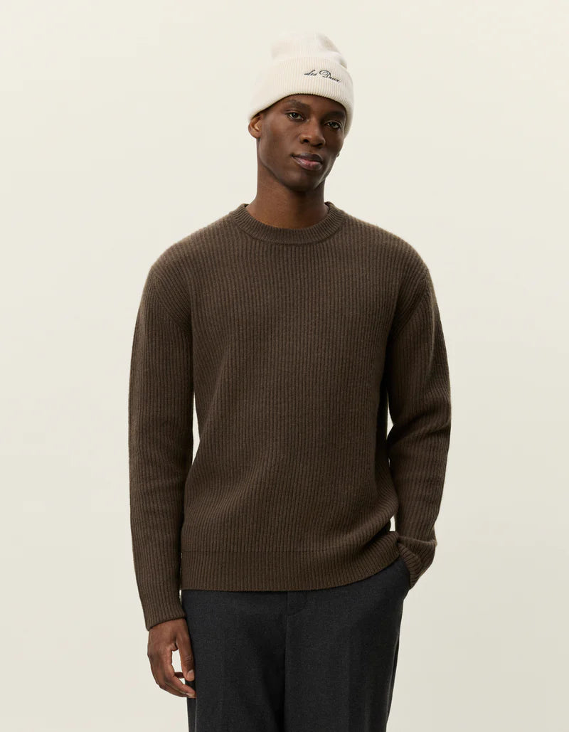Les Deux | Pull en laine à col rond "Eddie" - Brun