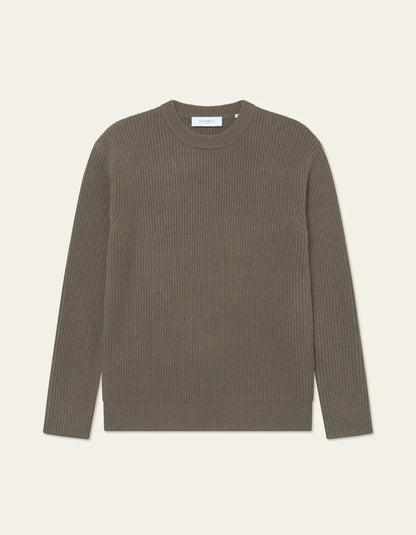 Les Deux | Pull en laine à col rond "Eddie" - Brun