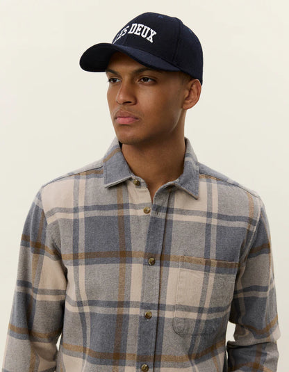 Les Deux | Chemise en coton flanelle "Jeremy" - Gris